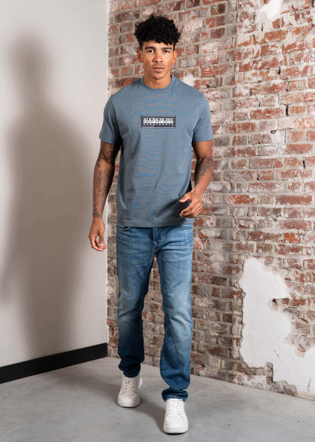Napapijri T-shirts S box logo - stormy weat
