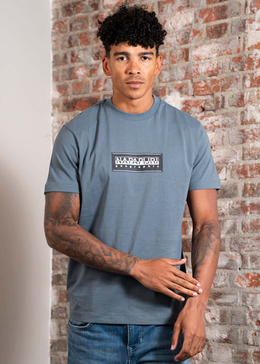 Napapijri T-shirts S box logo - stormy weat