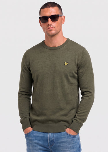 Lyle & Scott Truien Polyblend crew neck pullover - journey olive