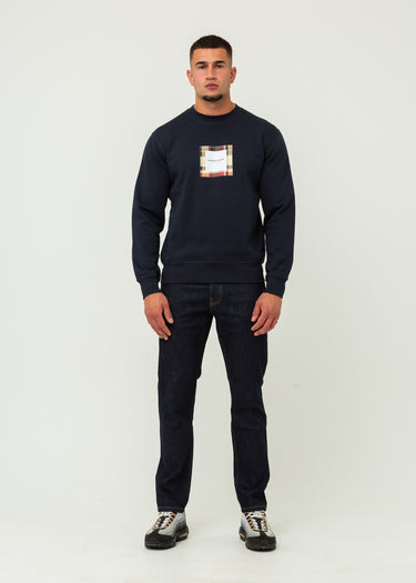 Marshall Artist Truien UK ism box logo crewneck - navy