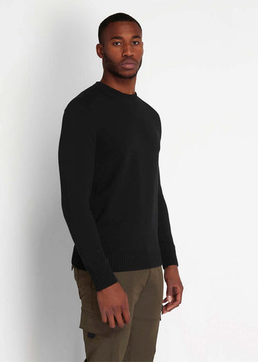 Lyle & Scott Truien Shoulder detail crew neck knit jumper - jet black
