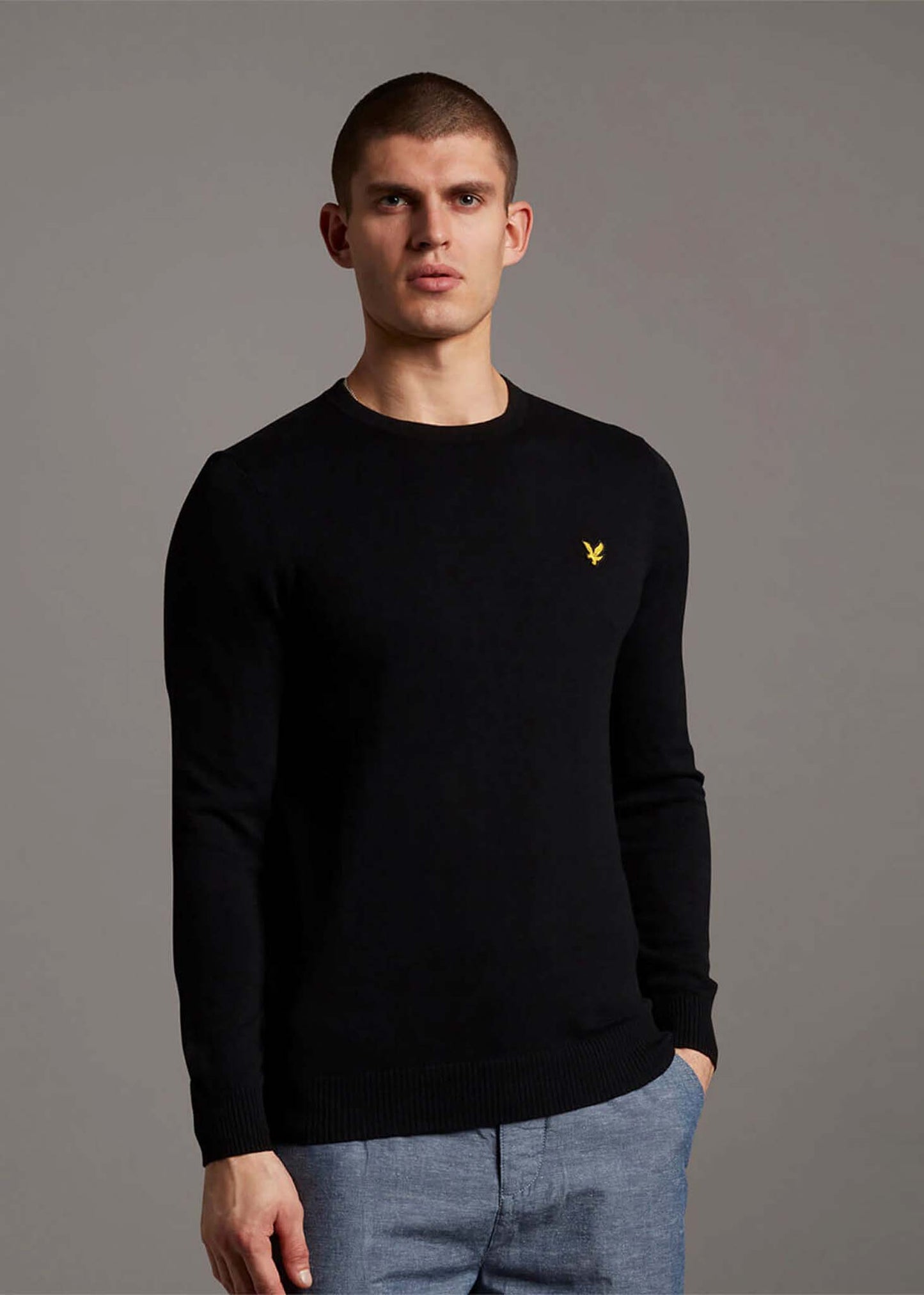 Lyle & Scott Truien Merino crew jumper - jet black
