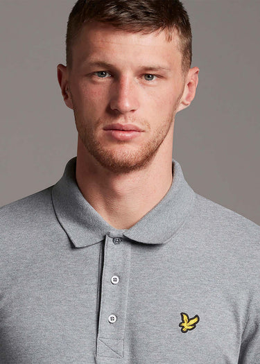 Lyle & Scott Longsleeve Polo's  LS polo shirt - mid grey marl