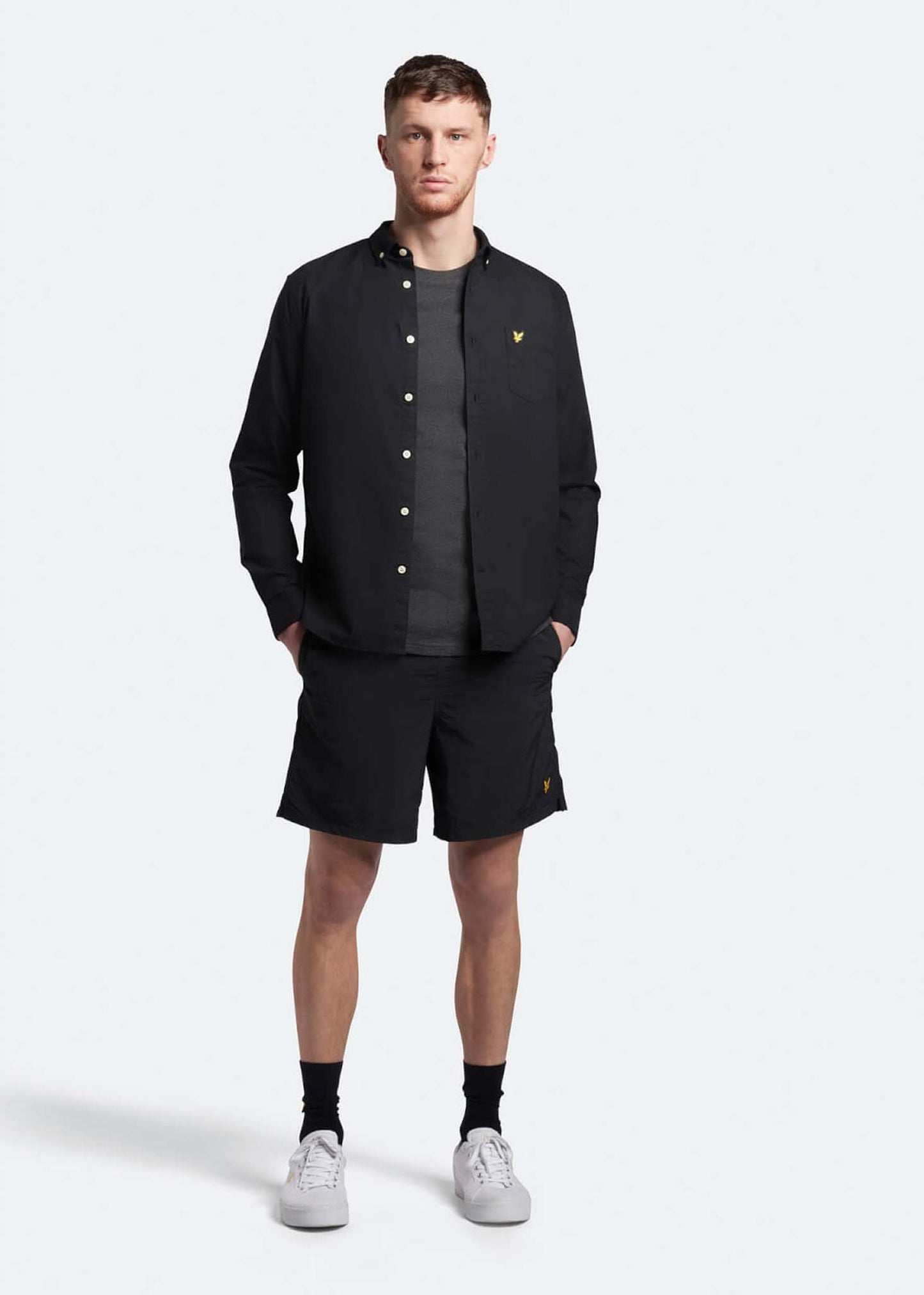 Lyle & Scott Overhemden Oxford shirt - jet black