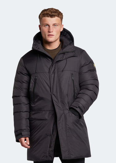 Lyle & Scott Jassen Long line internal padded jacket - jet black