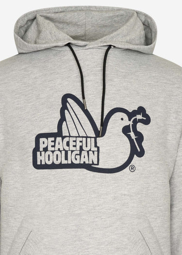 Peaceful Hooligan Hoodies  Outline hoodie - marl grey