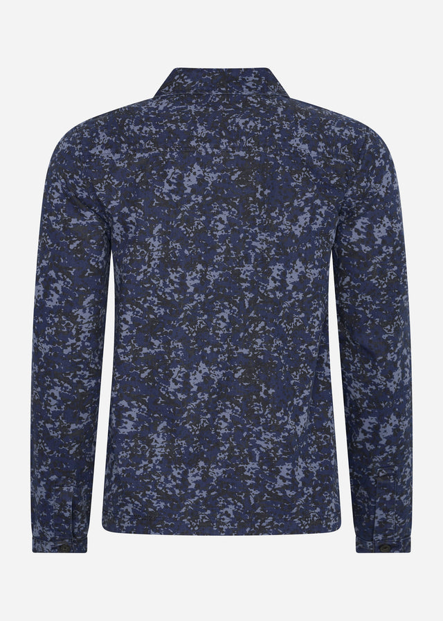 Lyle & Scott Overshirts Earth print overshirt - dark navy