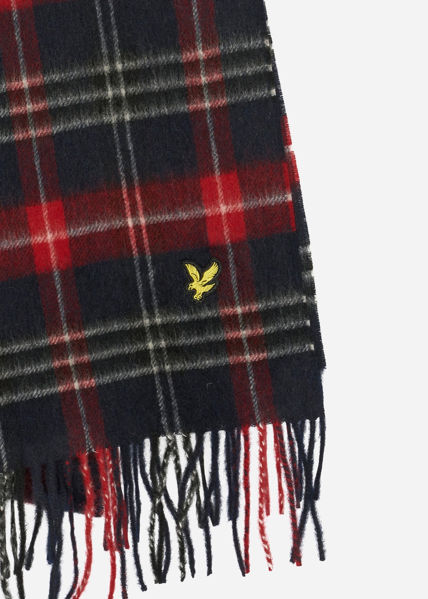 Lyle & Scott Sjaals Tartan lambswool scarf - true black