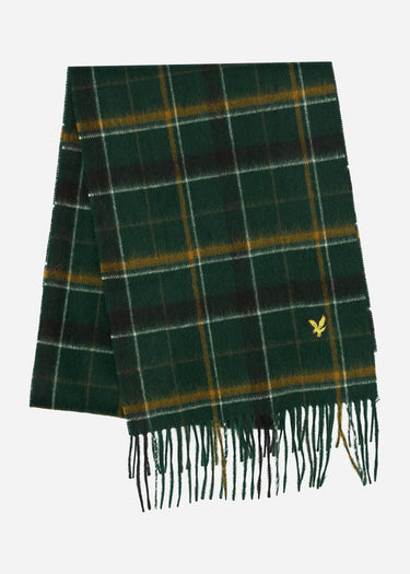 Lyle & Scott Sjaals Tartan lambswool scarf - dark green