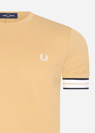 Fred Perry T-shirts Tramline tipped pique t-shirt - desert