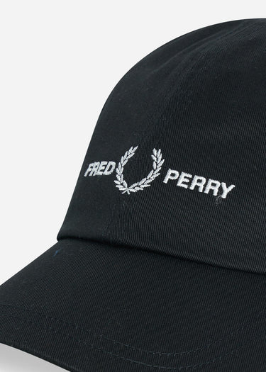 Fred Perry Petten Graphic branded twill cap - black