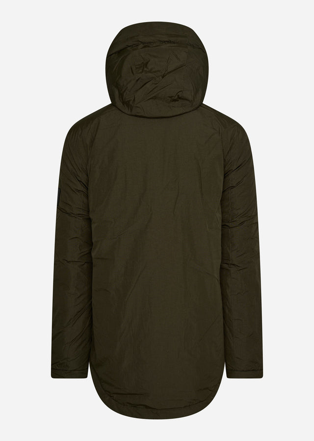 Lyle & Scott Jassen Wadded dual pocket jacket with face guard - olive