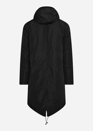 Lyle & Scott Jassen Longline dual pocket parka - jet black