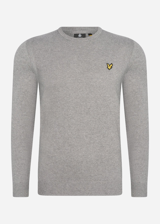 Lyle & Scott Truien Merino crew jumper - mid grey marl