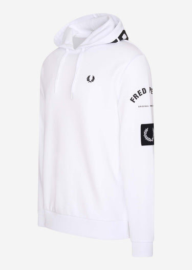 Fred Perry Hoodies Bold branding hooded sweatshirt - white