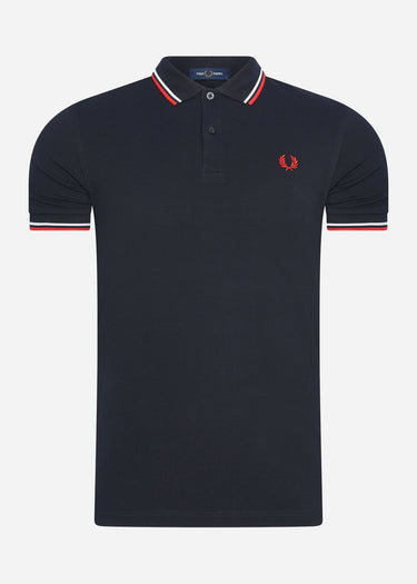 Fred Perry Polo's Twin tipped fred perry shirt - navy white red