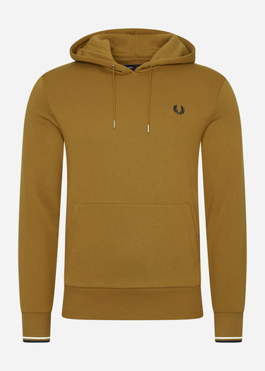 Fred Perry Hoodies Tipped hooded sweatshirt - dark caramel