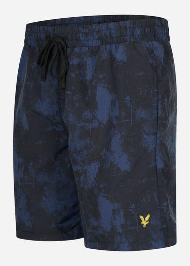 Lyle & Scott Zwembroeken Erosion print swim short - navy