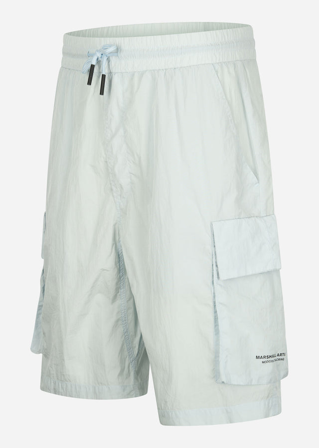 Marshall Artist Korte Broeken Krinkle nylon cargo short - dolphin grey