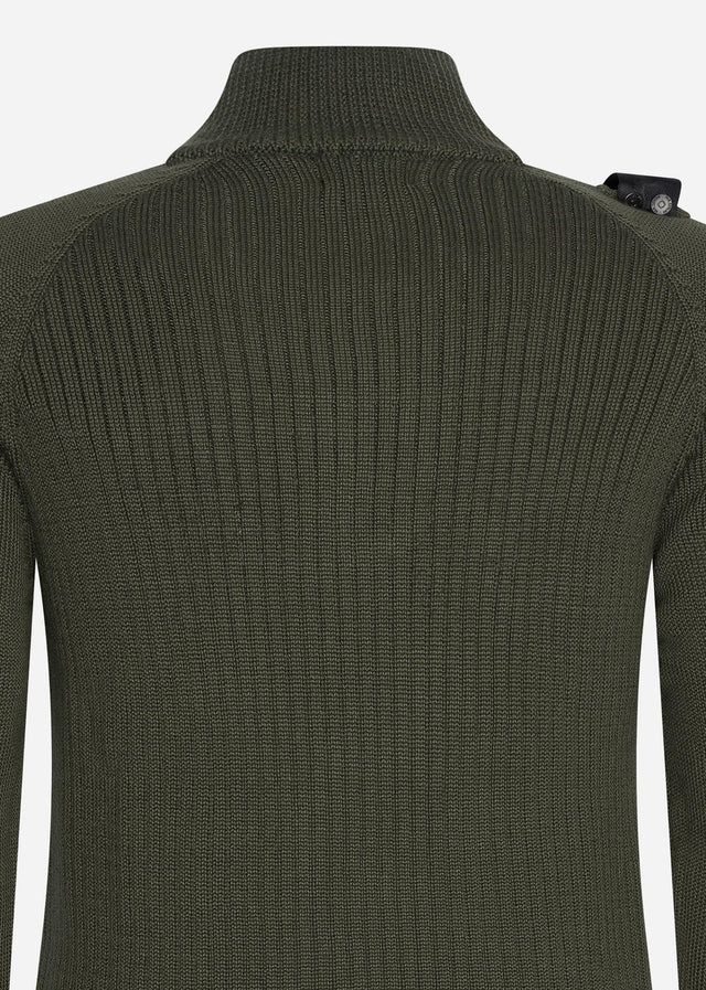 MA.Strum Truien Quarter zip knit - oil slick
