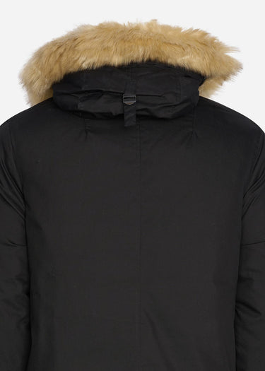 Lyle & Scott Jassen Winter weight micro fleece lined parka - jet black
