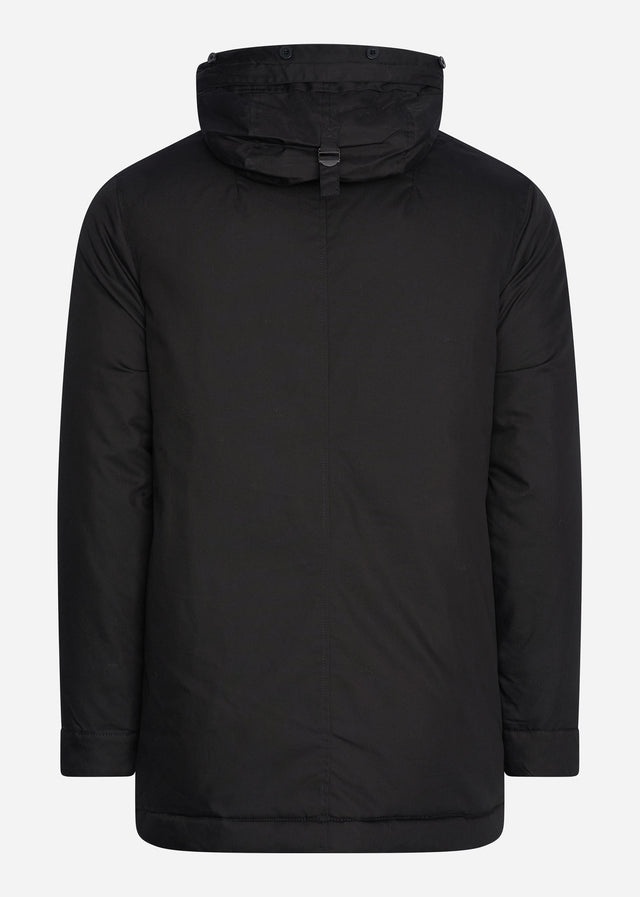 Lyle & Scott Jassen Winter weight micro fleece lined parka - jet black