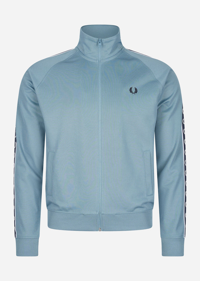 Fred Perry Vesten Contrast tape track jacket - ash blue navy