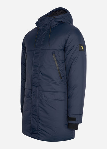 Lyle & Scott Jassen Long line internal padded jacket - dark navy