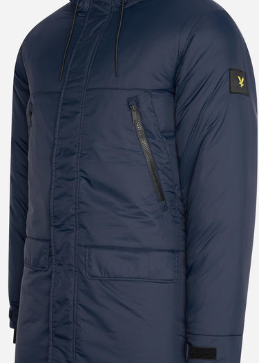 Lyle & Scott Jassen Long line internal padded jacket - dark navy