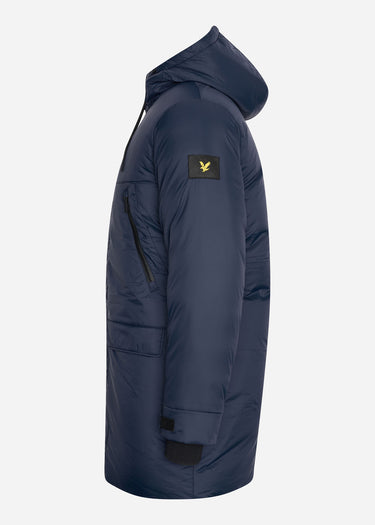 Lyle & Scott Jassen Long line internal padded jacket - dark navy