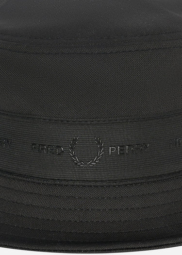 Fred Perry Bucket Hats Tonal tape tricot bucket hat - black
