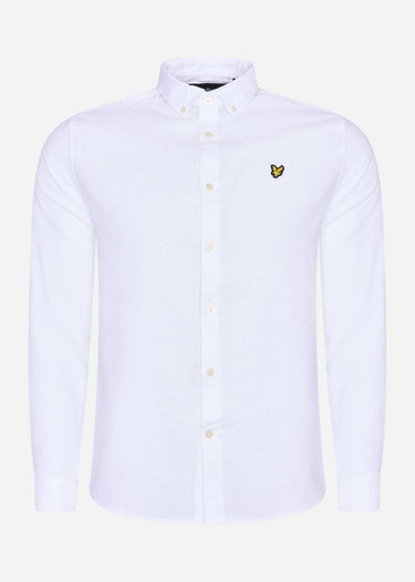 Lyle & Scott Overhemden Cotton linen shirt - white