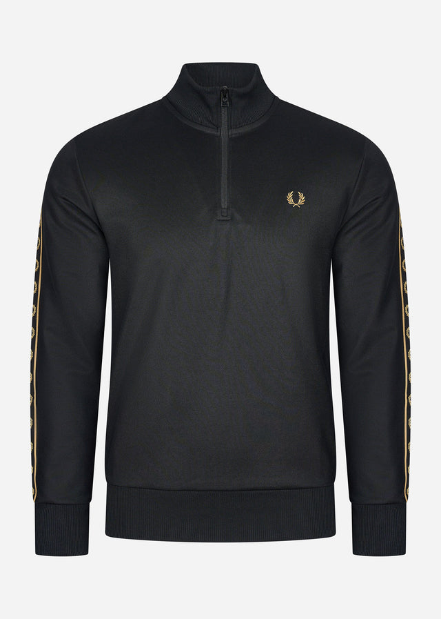 Fred Perry Truien Taped half zip track top - black gold