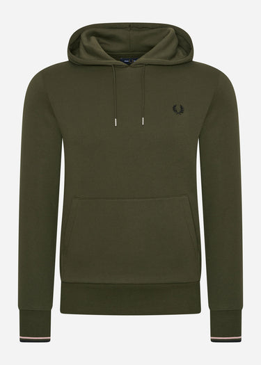Fred Perry Hoodies Tipped hooded sweatshirt - hunting green