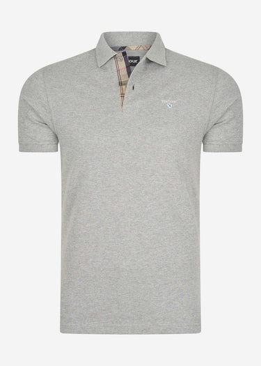 Barbour Polo's Tartan pique polo - grey marl