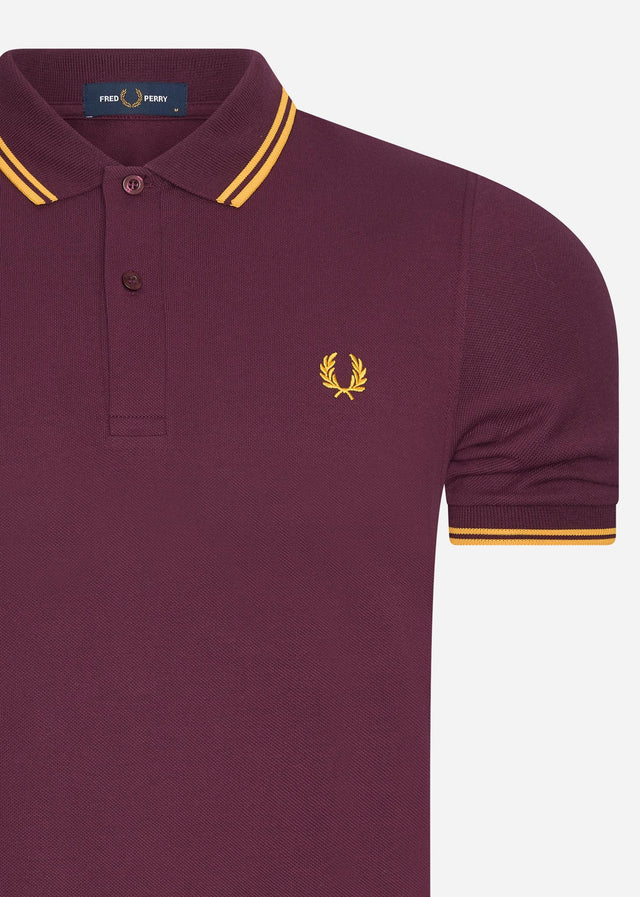 Fred Perry Polo's Twin tipped fred perry shirt - mahogany maize