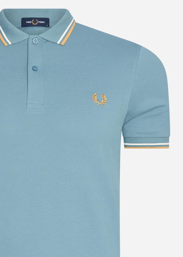 Fred Perry Polo's Twin tipped fred perry shirt - ash blue ecru gold