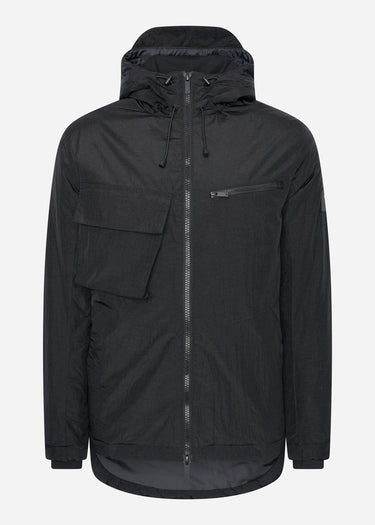 Lyle & Scott Jassen Wadded dual pocket jacket with face guard - jet black