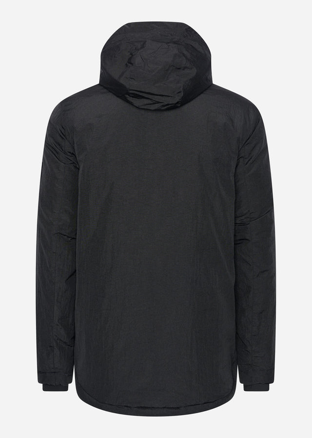 Lyle & Scott Jassen Wadded dual pocket jacket with face guard - jet black