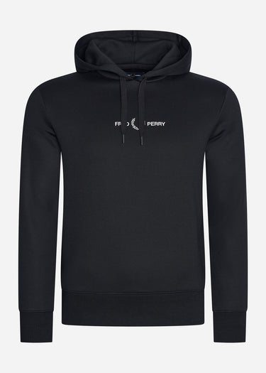 Fred Perry Hoodies Embroidered hooded sweatshirt - black