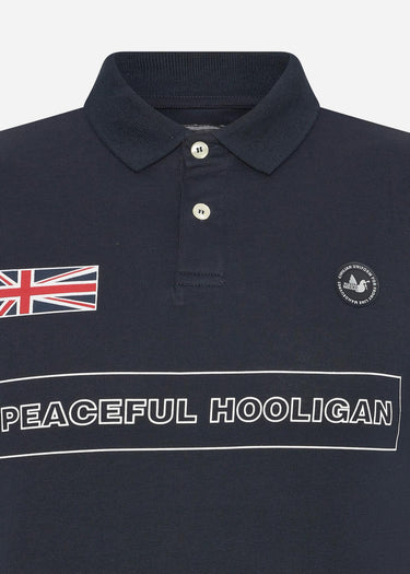 Peaceful Hooligan Polo's Flag polo - navy