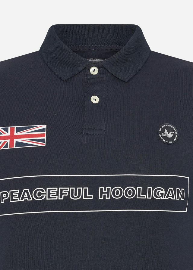 Peaceful Hooligan Polo's Flag polo - navy