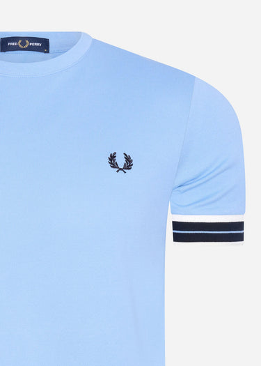 Fred Perry T-shirts Tramline tipped pique t-shirt - sky