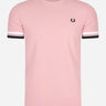 Fred Perry T-shirts Bold tipped pique t-shirt - chalky pink