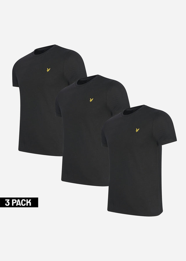 Lyle & Scott T-shirts Plain t-shirt - jet black 3 pack