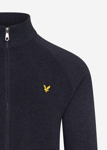 Lyle & Scott Vesten Knitted zip through - dark navy marl