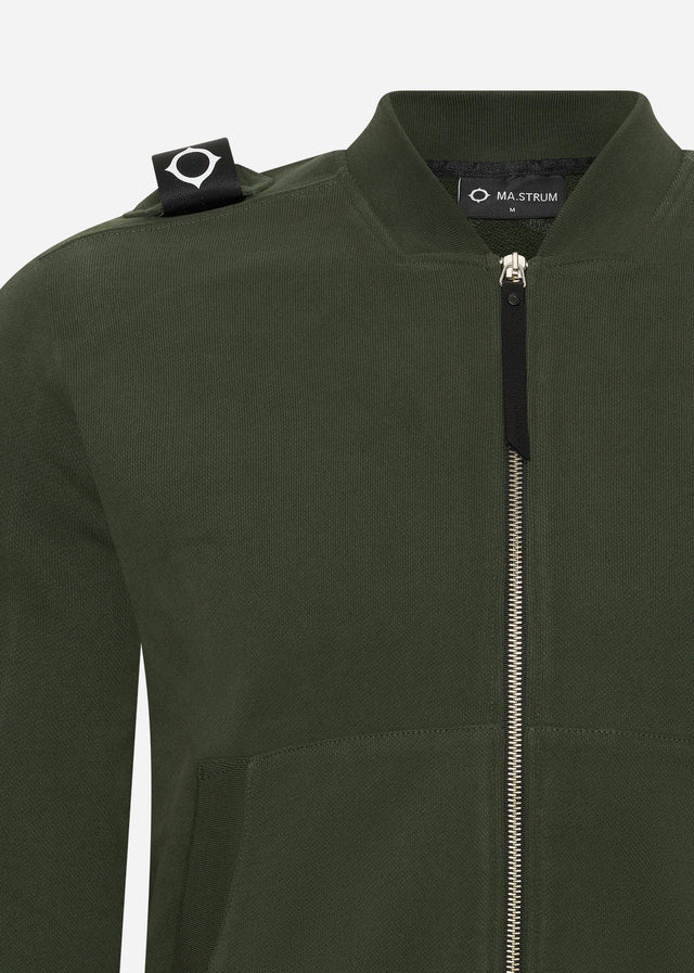MA.Strum Vesten Full zip bomber sweat - oil slick
