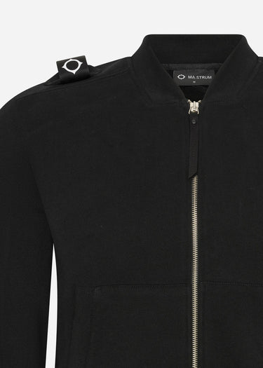 MA.Strum Vesten  Full zip bomber sweat - jet black
