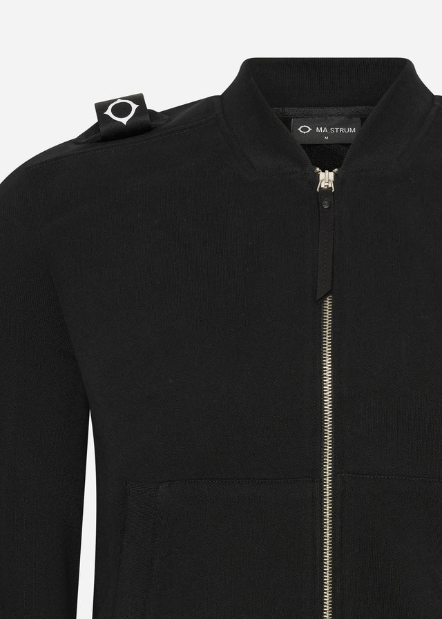 MA.Strum Vesten Full zip bomber sweat - jet black