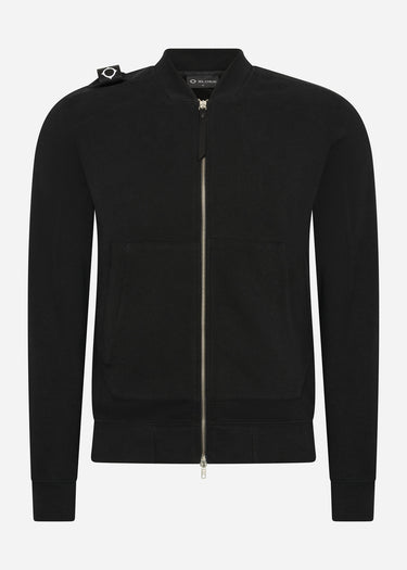MA.Strum Vesten  Full zip bomber sweat - jet black
